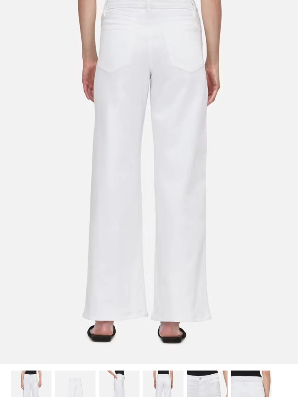 Frame Denim High-Rise Wide-Leg White Pants